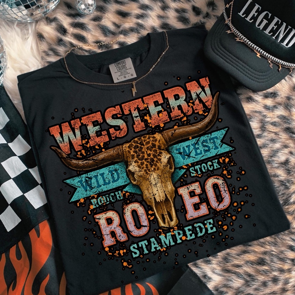 Comfort Colors Western Rodeo Tee faux bleach